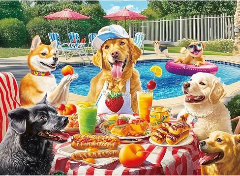 300 Pieces Puzzles for Adults,Fun Puppy Animal Jigsaw Puzzle,Food Puzzles for Seniors,300 Pieces Puzzle for Adults Large Piece,Perfect for Game Nights,Puzzle for Kids Ages 8-10,20.5 x 15 in in Kuwait