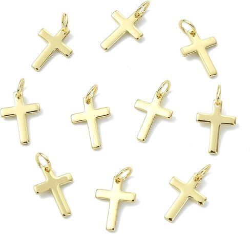 Airssory 10 Pcs Cubic Zirconia Teardrop Golden Plated Brass Metal CZ Crystal Stone Tiny Charms Drop Shape Small Charm for Earrings Bracelet Jewelry Making in Kuwait