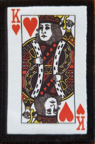 Redheaded Tshirts - King of Hearts Morale Patch - 2x3 Hook Patch - Made in The USA in Saudi Arabia