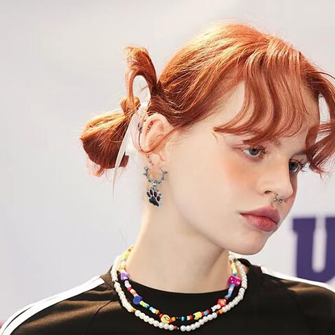 Y2k Cat Paw Dangle Drop Punk Spike Rivet Cartilage Small Hoop Earrings for Women Men Cool Cute Animal Claw Print Charm Hip Hop Rock Goth Hoops Gothic Halloween Party Piercing Jewelry in Saudi Arabia