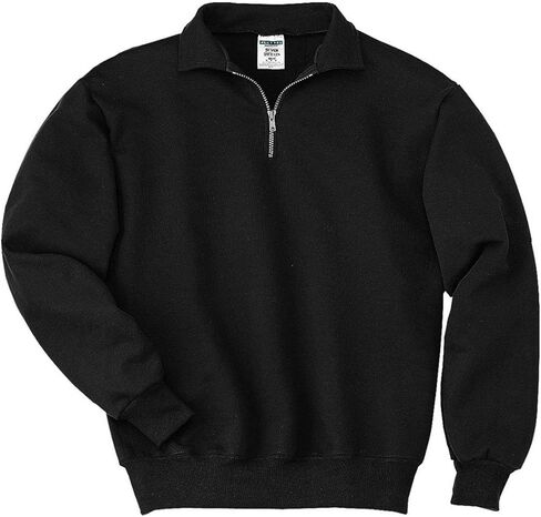 Jerzees Adult Super Sweats Quarter-Zip Cadet Collar Sweatshirt - Black - XL in Saudi Arabia