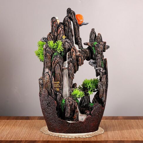Large Backflow Incense Burner Resin Mountain Waterfall Incense Holder Smoked Fountain Aromatherapy Office Yoga Room Home Decoration in Saudi Arabia