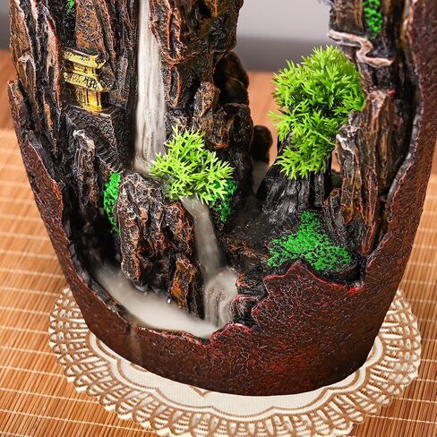 Large Backflow Incense Burner Resin Mountain Waterfall Incense Holder Smoked Fountain Aromatherapy Office Yoga Room Home Decoration in Saudi Arabia