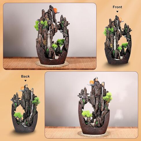 Large Backflow Incense Burner Resin Mountain Waterfall Incense Holder Smoked Fountain Aromatherapy Office Yoga Room Home Decoration in Saudi Arabia