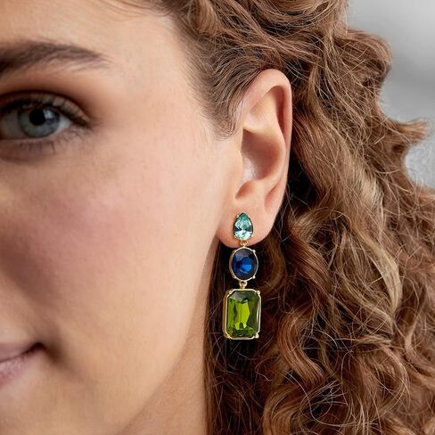 Ross-Simons 14kt Yellow Gold-Plated Drop Earrings With Simulated Tonal Blue and Green Gemstones in Saudi Arabia
