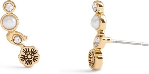 COACH Women's Signature Heritage Pearl Crawler Earrings in Saudi Arabia