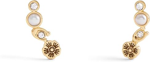 COACH Women's Signature Heritage Pearl Crawler Earrings in Saudi Arabia