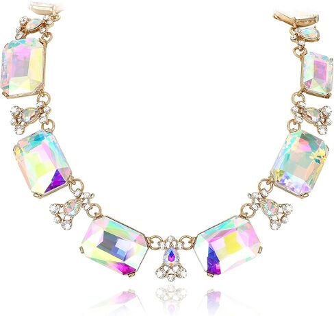 Flyonce Gltitter Crystal Choker Necklace, Sparkly Rhinestone Statement Chokers Necklaces Costume Prom Party Neck Piece for Women in Saudi Arabia