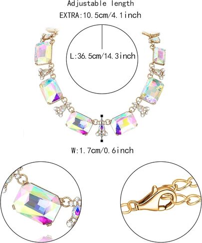 Flyonce Gltitter Crystal Choker Necklace, Sparkly Rhinestone Statement Chokers Necklaces Costume Prom Party Neck Piece for Women in Saudi Arabia
