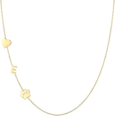 Personalized Sideways Paw Print and Initial Necklace, Dog Cat Mom Gift Pet Memorial Gifts Mothers Day for Women in Saudi Arabia