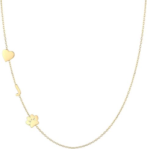 Personalized Sideways Paw Print and Initial Necklace, Dog Cat Mom Gift Pet Memorial Gifts Mothers Day for Women in Saudi Arabia