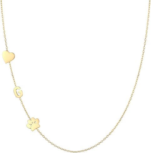 Personalized Sideways Paw Print and Initial Necklace, Dog Cat Mom Gift Pet Memorial Gifts Mothers Day for Women in Saudi Arabia