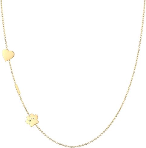 Personalized Sideways Paw Print and Initial Necklace, Dog Cat Mom Gift Pet Memorial Gifts Mothers Day for Women in Saudi Arabia
