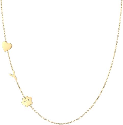 Personalized Sideways Paw Print and Initial Necklace, Dog Cat Mom Gift Pet Memorial Gifts Mothers Day for Women in Saudi Arabia