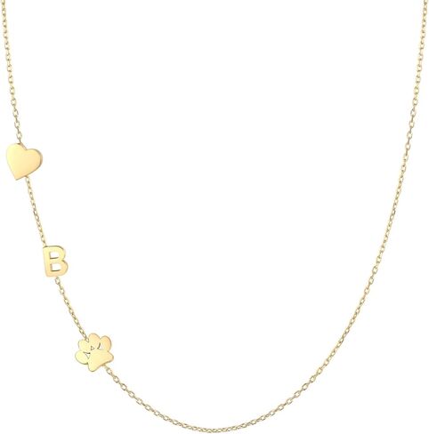 Personalized Sideways Paw Print and Initial Necklace, Dog Cat Mom Gift Pet Memorial Gifts Mothers Day for Women in Saudi Arabia