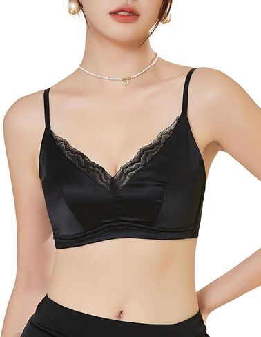 Real Mulberry Silk Bralette, Luxury 22 Momme Silk Full-Coverage Wire-Free Bra for Women, Sexy & Ultra Comfortable in Saudi Arabia