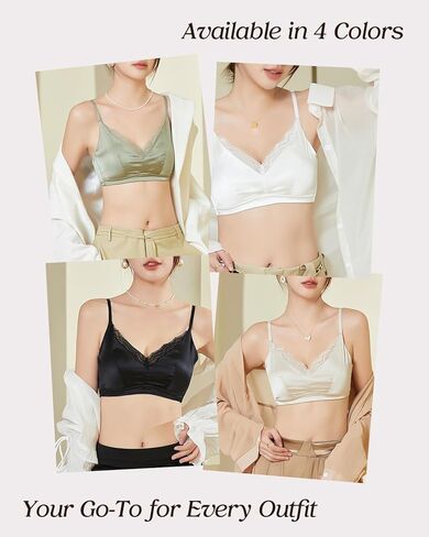 Real Mulberry Silk Bralette, Luxury 22 Momme Silk Full-Coverage Wire-Free Bra for Women, Sexy & Ultra Comfortable in Saudi Arabia