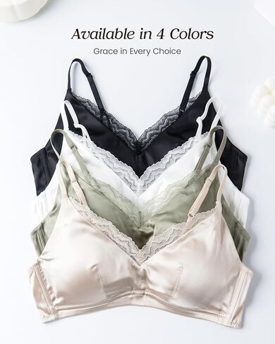 Real Mulberry Silk Bralette, Luxury 22 Momme Silk Full-Coverage Wire-Free Bra for Women, Sexy & Ultra Comfortable in Saudi Arabia