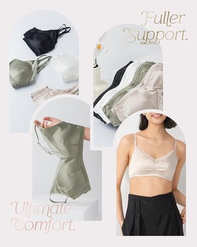 Real Mulberry Silk Bralette, Luxury 22 Momme Silk Full-Coverage Wire-Free Bra for Women, Sexy & Ultra Comfortable in Saudi Arabia
