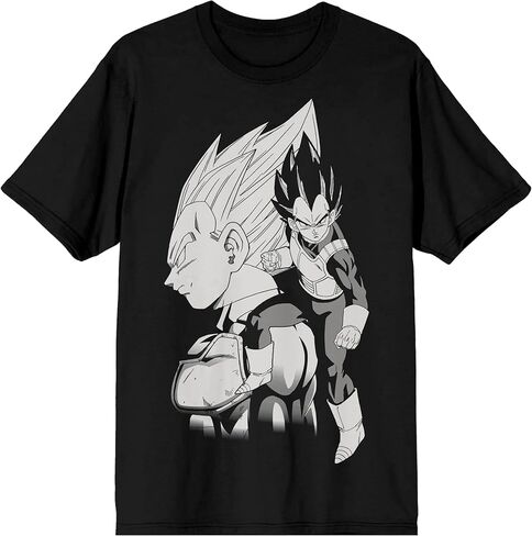 Dragon Ball Z Vegeta Black and White Character Art Men's Black T-Shirt in Saudi Arabia