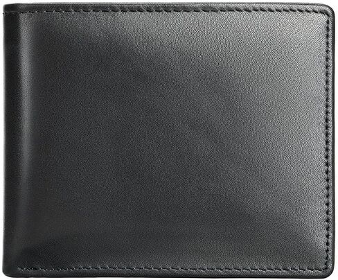Leather Wallet for Men, Slim RFID Minimalist Credit Card Bifold Wallet with 2 ID Windows (Black) in Saudi Arabia