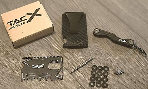 Carbon Fiber RFID Blocking Slim Front Pocket Wallet for Men – Minimalist Credit Card Holder with Money Clip, Key Organizer Set, Bonus Multi-Tool, Compact Design with Keychain (Carbon Fiber) in Saudi Arabia