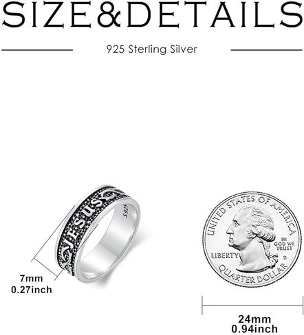 Jesus Ring 925 Sterling Silver Jesus Crown of Thorns Ring Christian Jewelry for Men in Saudi Arabia