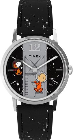 ساعة تيميكس للرجال Peanuts Marlin 34 ملم - سوداء مكونة من قطعتين سريعة الإصدار بمينا أسود وهيكل من الفولاذ المقاوم للصدأ in Saudi Arabia