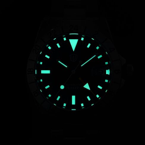 watchdives GMT Watches for Men WD16570 V2 Dual Time Zone Dive Watch NH34 Automatic Wristwatch 37mm Sapphire Crystal in Saudi Arabia