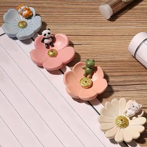 Panda Resin Incense Holder Cherry Blossom Design with Animal Figurines Zen Garden Decor Tranquil Accents for Meditation and Relaxation Japanese Style in Saudi Arabia