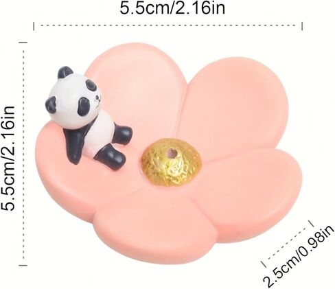 Panda Resin Incense Holder Cherry Blossom Design with Animal Figurines Zen Garden Decor Tranquil Accents for Meditation and Relaxation Japanese Style in Saudi Arabia