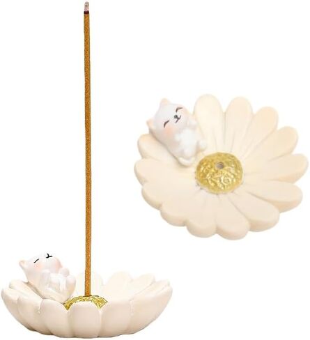 Panda Resin Incense Holder Cherry Blossom Design with Animal Figurines Zen Garden Decor Tranquil Accents for Meditation and Relaxation Japanese Style in Saudi Arabia