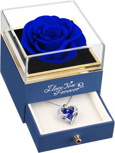 حافظت Newnove على وردة أرجوانية حقيقية مع قلادة أجنحة الزاوية ، هدايا زهور عيد الأم لزوجة جدتها ، أنا أحبك هدايا لها ، أو الذكرى السنوية أو هدايا عيد ميلاد للنساء in Kuwait