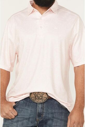 Cinch Mens Arenaflex Pink Polo in Saudi Arabia
