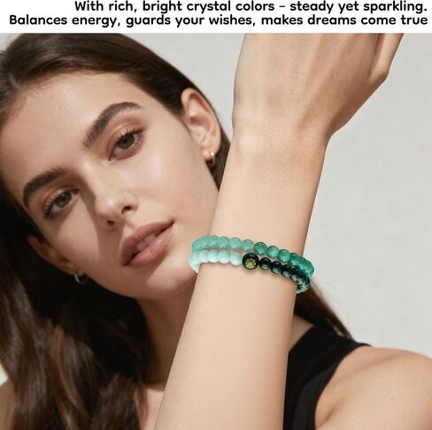 Women's Double-Circle Five Elements (Gold/Wood/Water/Fire/Earth) Feng Shui Bracelet - Crystal Wealth Bracelet | Balances Energy, Brings Good Luck, Abundance & Positive Vibes for Daily Wear in Saudi Arabia