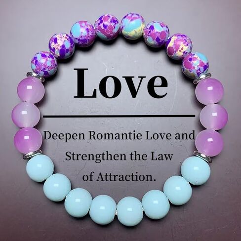 Bracelets for Women Handmade Gemstone Beaded Bracelet Natural Stone Stretch Love Crystal Bracelets Good Luck Jewelry Unisex in Saudi Arabia