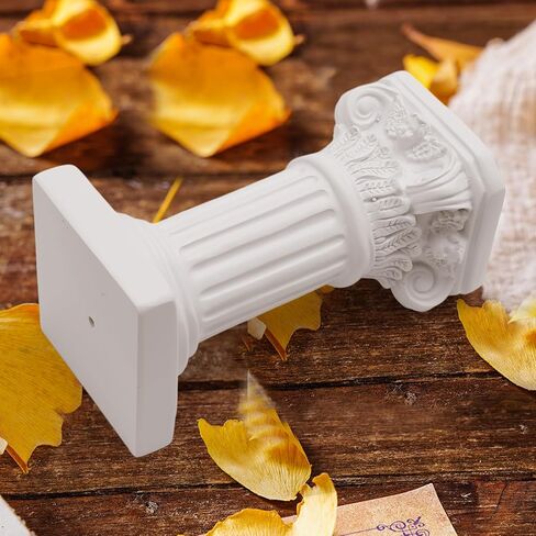 2Pcs White Roman Pillar Statues Greek Columns Candle Holder Mini Roman Pillar Greek Columns Mini Resin Decorations for Wedding Table Garden Home Decoration, 3.9" D x 7.5" W x 7.5" H in Saudi Arabia