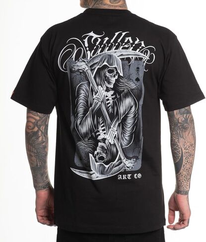 تي شيرت Sullen Men's Death Card Sulleween Capsule Tattoo Lifestyle Graphic Standard بأكمام قصيرة أسود in Saudi Arabia