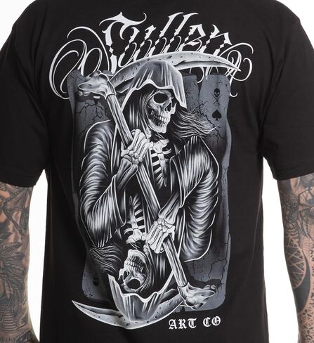 تي شيرت Sullen Men's Death Card Sulleween Capsule Tattoo Lifestyle Graphic Standard بأكمام قصيرة أسود in Saudi Arabia