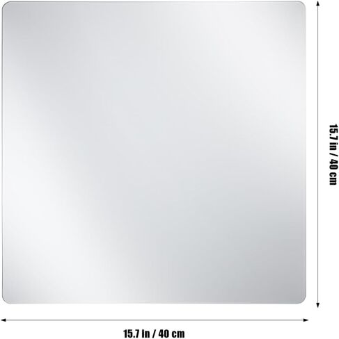 Cabilock 4 Pack Acrylic Mirror Tiles 16X16 Inch Self Adhesive Full Length Wall Mirrors with Rounded Corners Shatterproof Stick on Sheets for Bathroom Home Decor in Saudi Arabia