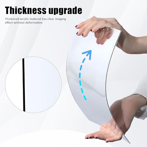Cabilock 4 Pack Acrylic Mirror Tiles 16X16 Inch Self Adhesive Full Length Wall Mirrors with Rounded Corners Shatterproof Stick on Sheets for Bathroom Home Decor in Saudi Arabia