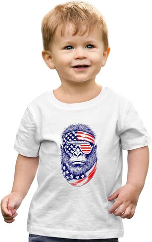 Go All Out Bigfoot USA Bandana & Sunglasses July 4th Sasquatch Mens Toddler Women Youth T-Shirt in Saudi Arabia