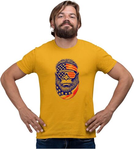 Go All Out Bigfoot USA Bandana & Sunglasses July 4th Sasquatch Mens Toddler Women Youth T-Shirt in Saudi Arabia