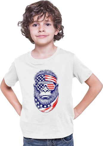 Go All Out Bigfoot USA Bandana & Sunglasses July 4th Sasquatch Mens Toddler Women Youth T-Shirt in Saudi Arabia