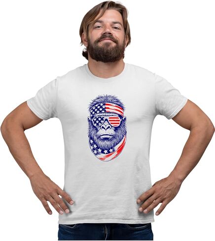 Go All Out Bigfoot USA Bandana & Sunglasses July 4th Sasquatch Mens Toddler Women Youth T-Shirt in Saudi Arabia