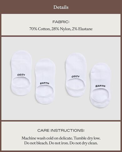 جوارب Cozy Earth Essential No Show للنساء والرجال - جوارب قطنية ناعمة منخفضة القطع - قبضة الكعب وحماية من البثور - 4 عبوات in Kuwait