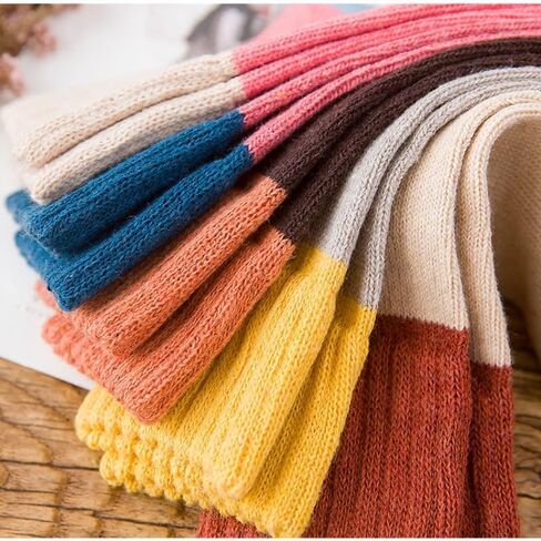 5 Pairs Vintage Winter Wool Socks for Women Warm Cozy Knit Color Block Thick Boot Socks in Saudi Arabia
