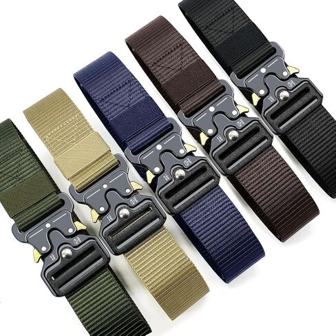 Men's Tactical Belt,Military Rigger Elastic Nylon Belt 2-Pack,with Retainer Quick Release Metal Buckle outdoors in Saudi Arabia