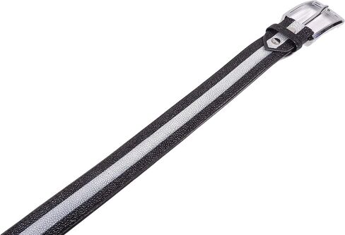 Genuine Stingray Shagreen Skin Leather Long Strip Casual Men's Belt 46" Black (Black) in Saudi Arabia
