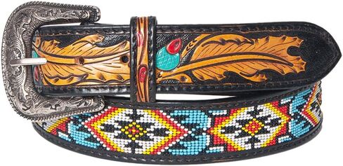American Darling Beautifully Hand Tooled Green Genuine Leather Belt Men and Women Western with Removable Buckle in Saudi Arabia